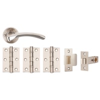 Arc privacy Internal Door Pack Satin Nickel/Polished Chrome Dual Finish