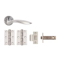 Open Privacy Door Pack Polished Stainless Steel/Satin Chrome Dual Finish