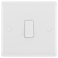 BG 800 Series 20A Single Wall Light Switch White Moulded Round Edge