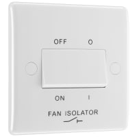 BG 800 Series 10A Triple Pole Fan Isolator Switch Round Edge White