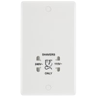 BG 800 Series Shaver Socket Round Edges Dual 115/240V White Moulded