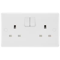 BG Nexus 800 13A Double Switched Socket Round Edge White Moulded