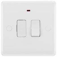 BG 800 Series Switched Fuse Connection Unit with LED Round Edge White
