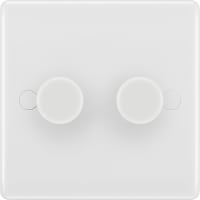 BG 800 Series Double Wall Dimmer Switch White Moulded Round Edge