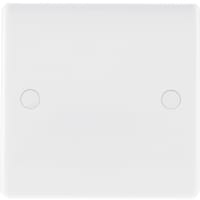 BG 800 Series Single Electrical Blank Plate Round Edge White Moulded