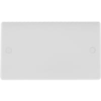 BG 800 Series Double Electrical Blank Plate Round Edge White Moulded