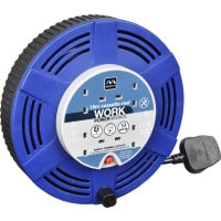 Masterplug Four Socket 10A Large Cassette Reel with 15m Cable