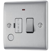 BG Nexus Metal Switched FCU with LED and Flex Outlet Brushed Steel
