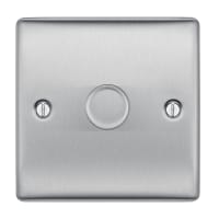BG Nexus Metal Single Wall Dimmer Switch 2 Way Brushed Steel