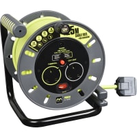 Masterplug Two Socket with USB 13A Medium Open Reel with 25m Cable