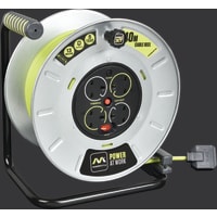 Masterplug Four Socket 13A Large Metal Open Reel with 40m Cable