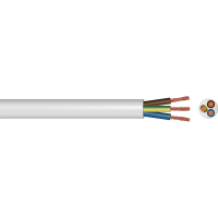 PITACS 3 Core Heat Resistant Flexible Cable 3093Y 0.75mm² White 10m