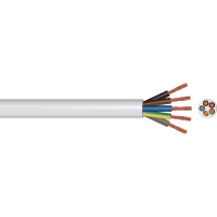 PITACS 5 Core Heat Resistant Flexible Cable 3095Y 0.75mm² White 10m