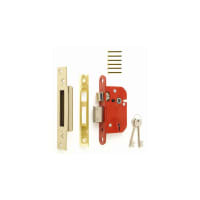 ERA Fortress Mortice Lock 5 Lever Sashlock Brass 3-Keyed 64mm