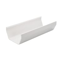 FloPlast RGS4W 114mm Square Rainwater Gutter White 4m
