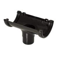FloPlast RO1B 112mm Half Round Rainwater Running Outlet Black