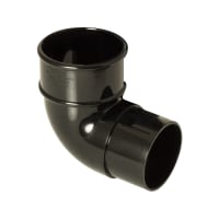 FloPlast RB1B 92½° 68mm Round Rainwater Offset Bend Black