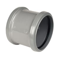 FloPlast SP105G 110mm Soil Double Socket Coupling Grey