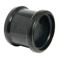 FloPlast SP105B 110mm Soil Double Socket Coupling Black