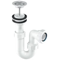 McAlpine Water Seal Adjustable Inlet Tubular Swivel Basin Trap with Centre Pin Waste