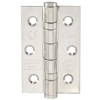 Fire Door Ball Bearing Hinge 76x51mm Grade 7 (3 pack) Polished Stainless Steel
