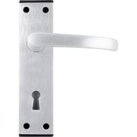 Frisco Lever Lock on Backplate Satin Anodised Aluminium