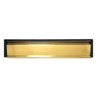 Anti-Vandal Letterplate Black Frame 300mm Gold Flap