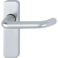 Hoppe Return to Door Lever Latch on Backplate Satin Anodised Aluminium (AR200S on Plate)