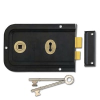 Union Lever Rim Deadlock With Latch Bolt 51mm Black