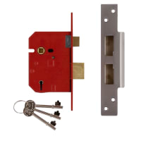 Union 2234 5 Lever Mortice Sash Lock 67mm Satin Chrome