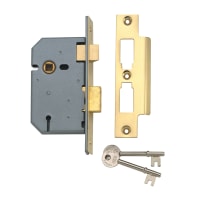 Union 2277 3 Lever Mortice Sash Lock 65mm Polished Brass