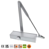 Briton 1110 Adjustable Overhead Door Closer Size 2-4 Silver