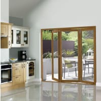 JCI FSC Pre-Finished Slim External Bi-fold Door Set 2.7m Oak Veneer