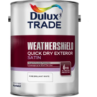 Dulux Trade Weathersheild Quick Dry Exterior Satin Pure Brilliant White 5L