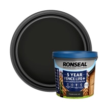 Ronseal 5 Year Fence Life+ Shed & Fence Protector Tudor 5L Black Oak