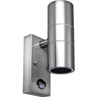 Luceco Exterior Decorative Up/Down Wall Light & PIR Stainless Steel