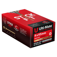 Ulti-Mate® Stick-Fit Woodscrews - 4.0 x 45mm Box 200