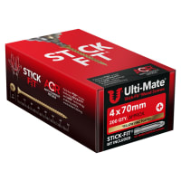 Ulti-Mate® Stick-Fit Woodscrews - 4.0 x 70mm Box 200