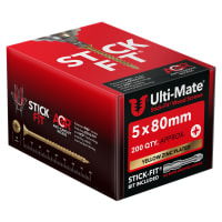 Ulti-Mate® Stick-Fit Woodscrews - 5.0 x 80mm Box 200