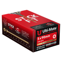 Ulti-Mate® Stick-Fit Woodscrews - 5.0 x 90mm Box 100