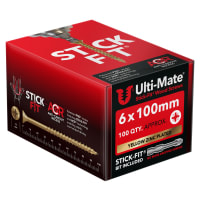 Ulti-Mate® Stick-Fit Woodscrews - 6.0 x 100mm Box 100