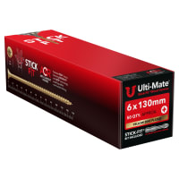 Ulti-Mate® Stick-Fit Woodscrews - 6.0 x 130mm Box 50