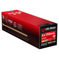 Ulti-Mate® Stick-Fit Woodscrews - 6.0 x 150mm Box 50