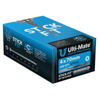 Ulti-Mate® Bright Zinc Stick-Fit Woodscrews - 4.0 x 70mm Box 200