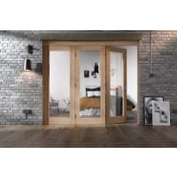 LPD Doors Internal NuVu Roomfold 3+0 Unfinished Oak System 2130 x 2078mm