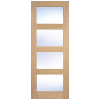 LPD Doors Interrnal Shaker 4L Glazed Pre-Finished Oak Door 762 x 1981mm