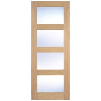 LPD Doors Interrnal Shaker 4L Glazed Pre-Finished Oak Door 762 x 1981mm