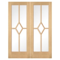 LPD Doors Internal Reims Pre-finished Oak Pair Door 1372 x 1981mm