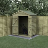 Forest Garden 4LIFE Apex Shed 6x4 Double Door No Window