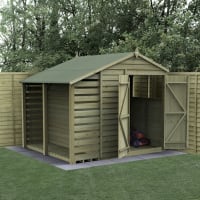 Forest Garden 4LIFE Apex Shed 6x8 Single Door 2 Windows  With Lean-To